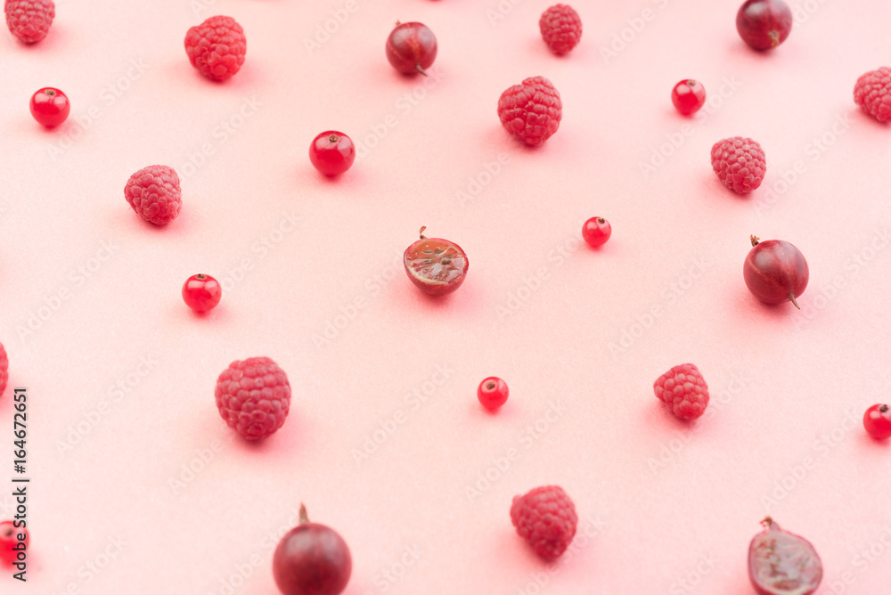 Berries isolated over pink background table. Berries isolated over pink background table.