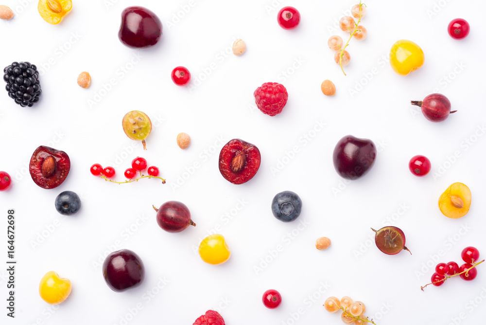 Berries isolated over white background table. Berries isolated over white background table.