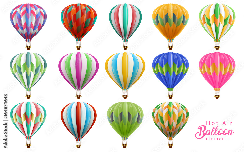 Hot air balloons collection set