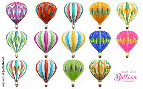 Hot air balloons collection set