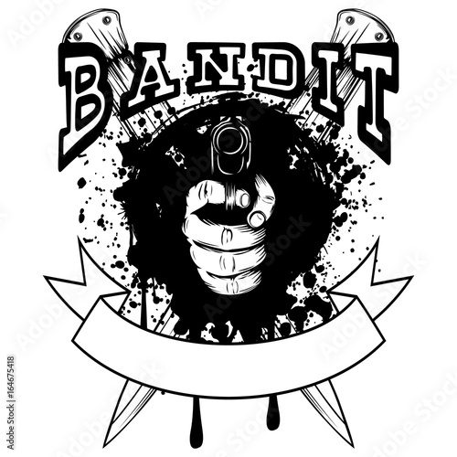 pistol and knife