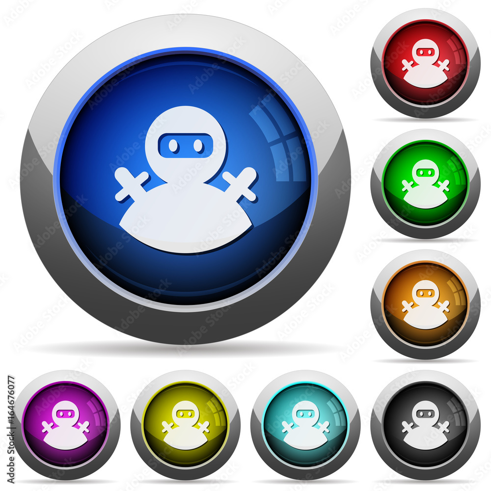 Ninja avatar round glossy buttons Ninja avatar round glossy buttons