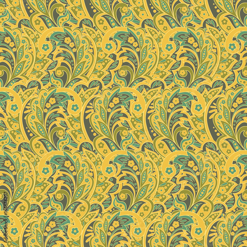 Floral seamless pattern. Vector illustration in Asian textile style