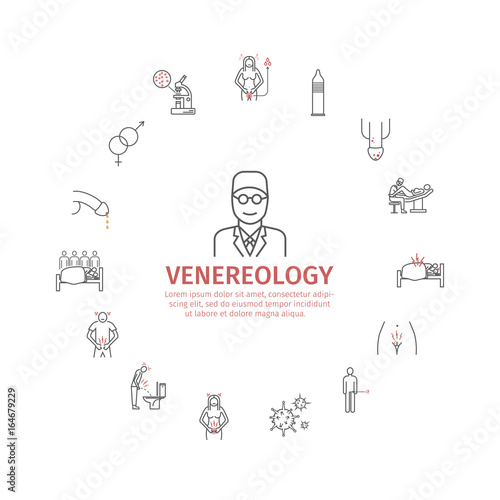 Venereal diseases line icon