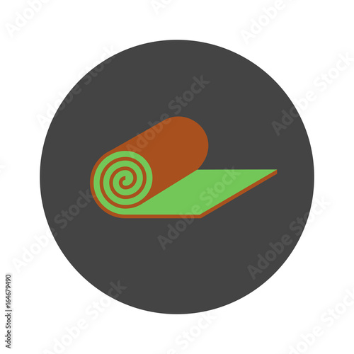 Roll lawn flat icon