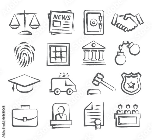Law Doodle Icons