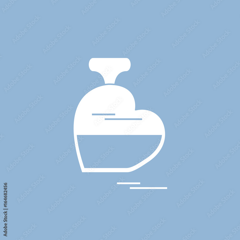 Cute vector illustration of perfume bottle in the shape of heart. Cute vector illustration of perfume bottle in the shape of heart.