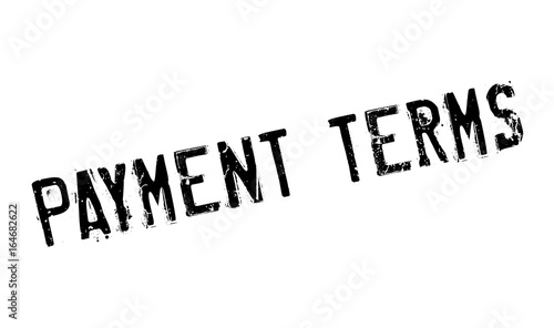 Payment Terms rubber stamp. Grunge design with dust scratches. Effects can be easily removed for a clean, crisp look. Color is easily changed.