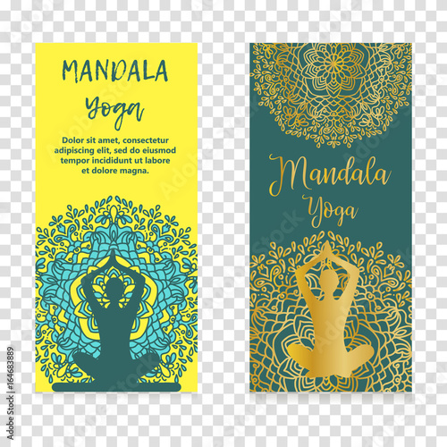 Vector yoga illustration. Template of poster for International Yoga Day. Placard for 21 June, Yoga day