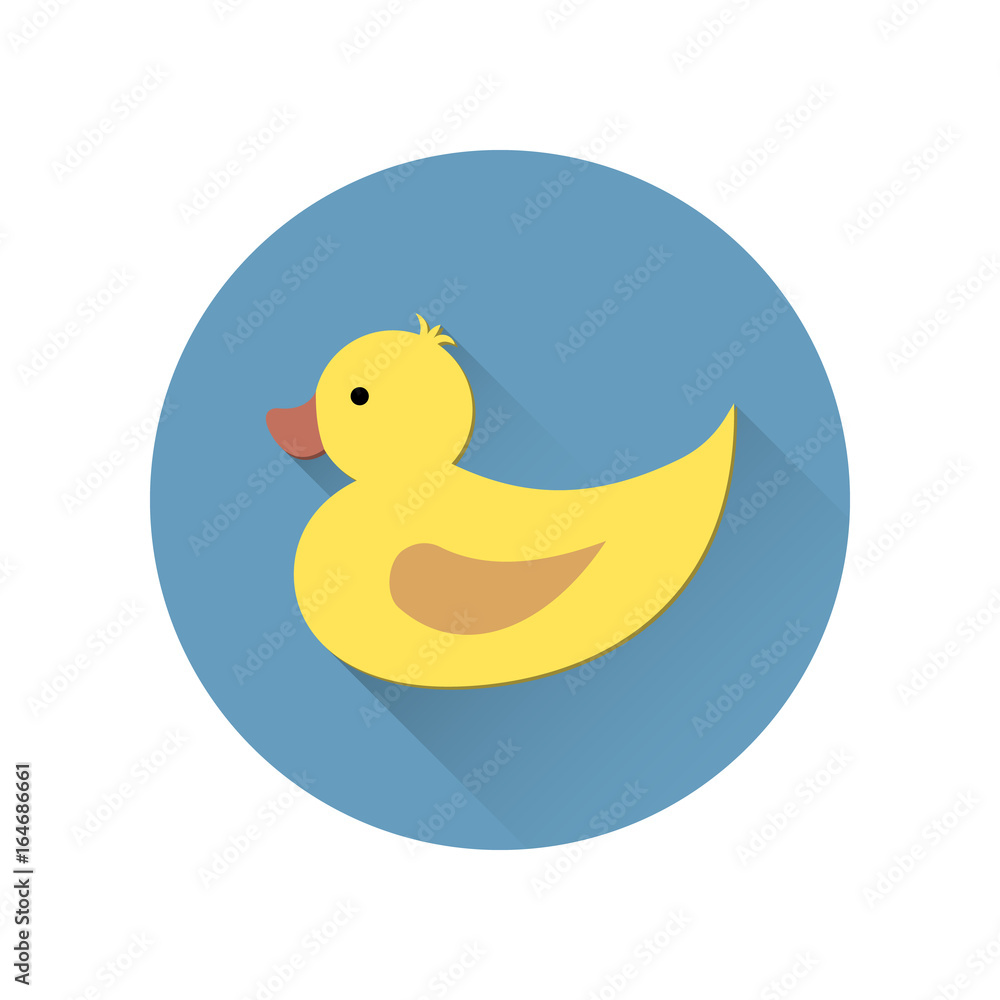 Duck icon in flat style with long shadow Duck icon in flat style with long shadow