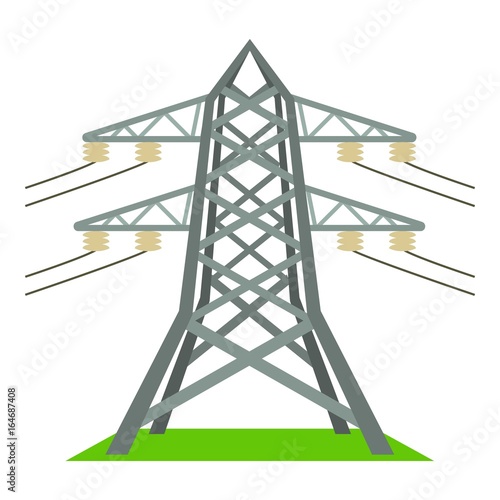 Electric tower icon, cartoon style