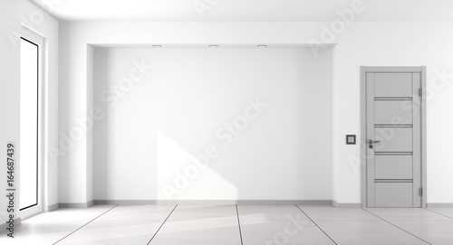 Empty white minimalist living room