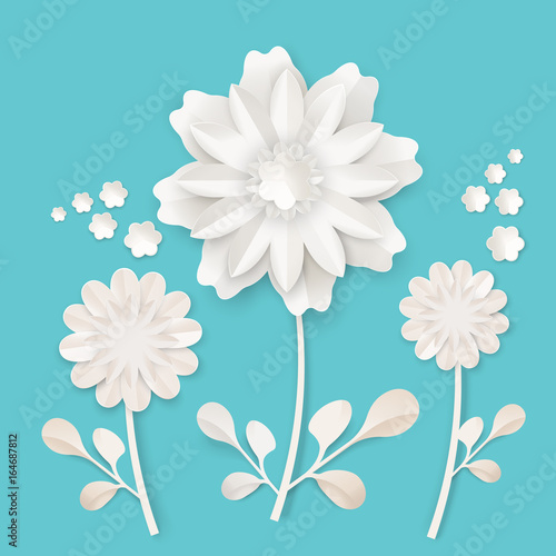 Graceful stem with charming blossom made of paper