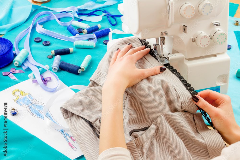 Fototapeta premium Sewing concept. Dressmaker