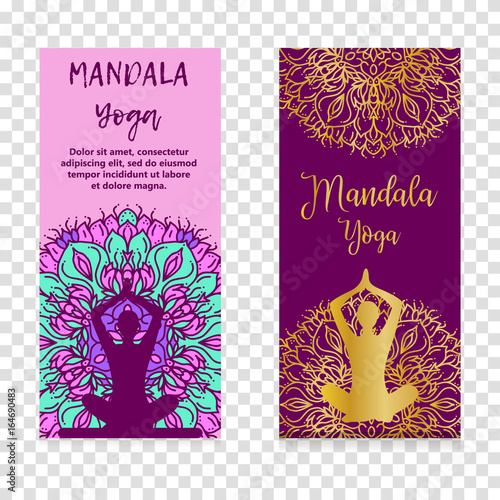 Vector yoga illustration. Template of poster for International Yoga Day. Flyer for 21 june, Yoga day