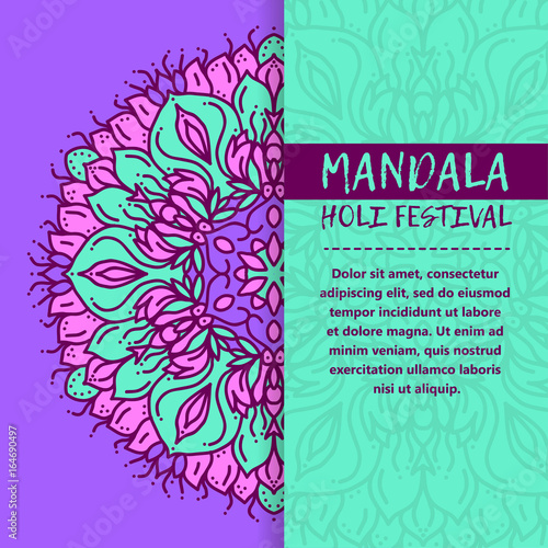 Happy Holi invitation vector template background design element