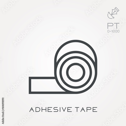 Line icon adhesive tape