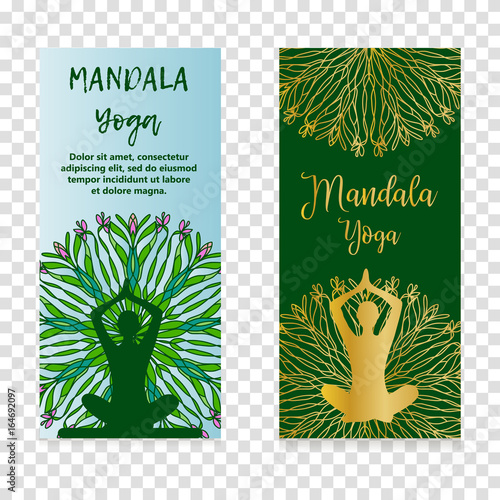 Vector yoga illustration. Template of poster for International Yoga Day. Flyer for 21 june, Yoga day