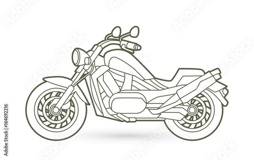 Motorbike side view outline graphic vector