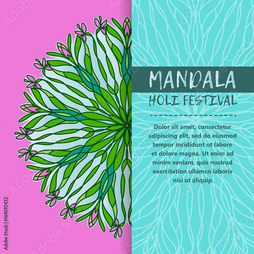 Happy Holi invitation vector template background design element