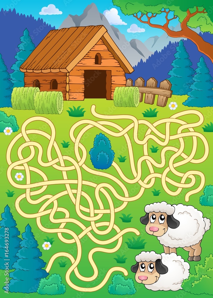 Maze 30 with sheep theme Maze 30 with sheep theme