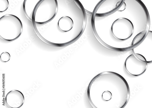 Tech abstract background with metallic circles