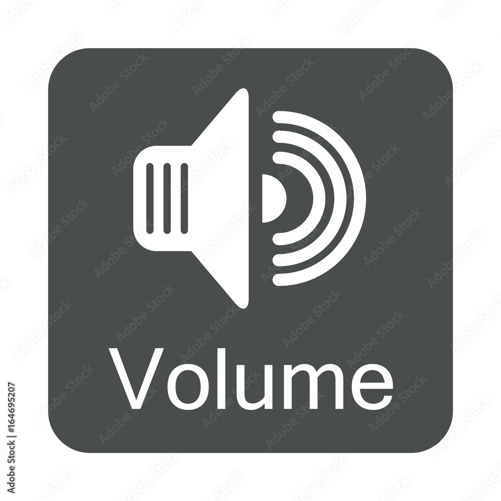 Icono plano Volume en cuadrado gris Icono plano Volume en cuadrado gris
