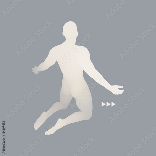 3D Model of Man. Man who prays. Concept for Religion, Worship, Love and Spirituality. Vector Illustration.