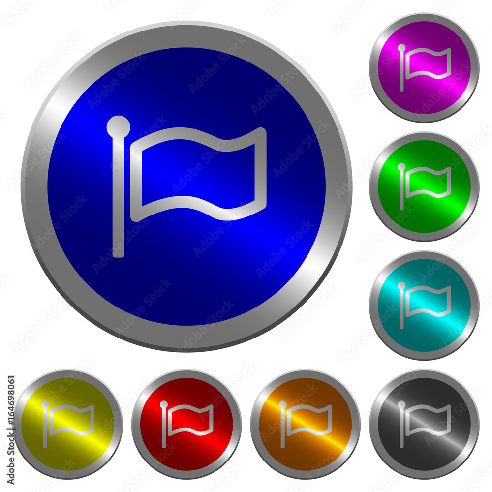 Flag luminous coin-like round color buttons Flag luminous coin-like round color buttons