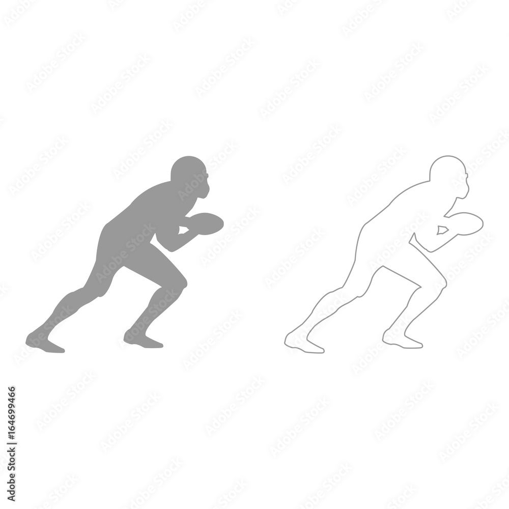 American football player set icon . American football player set icon .