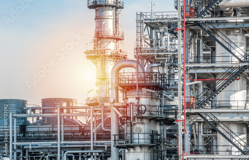 Industrial zone,The equipment of oil refining,Close-up of industrial pipelines of an oil-refinery plant,Detail of oil pipeline with valves in large oil refinery.
