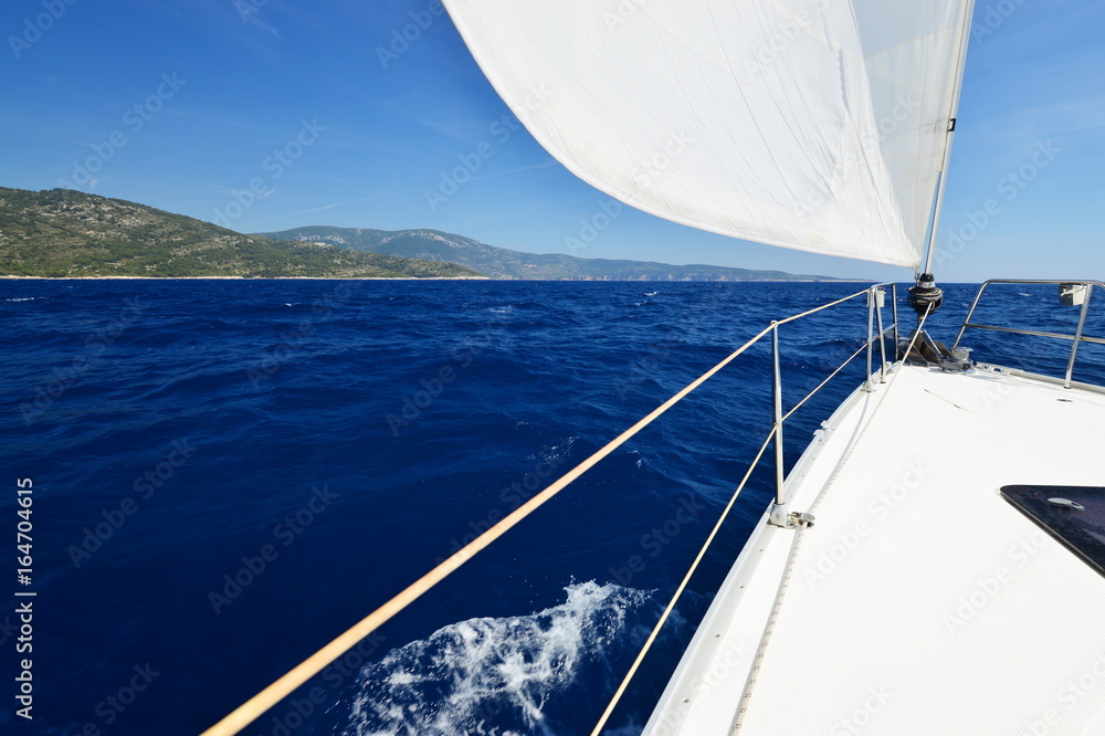 Luxury yacht at sea race. Sailing regatta. Cruise yachting Luxury yacht at sea race. Sailing regatta. Cruise yachting