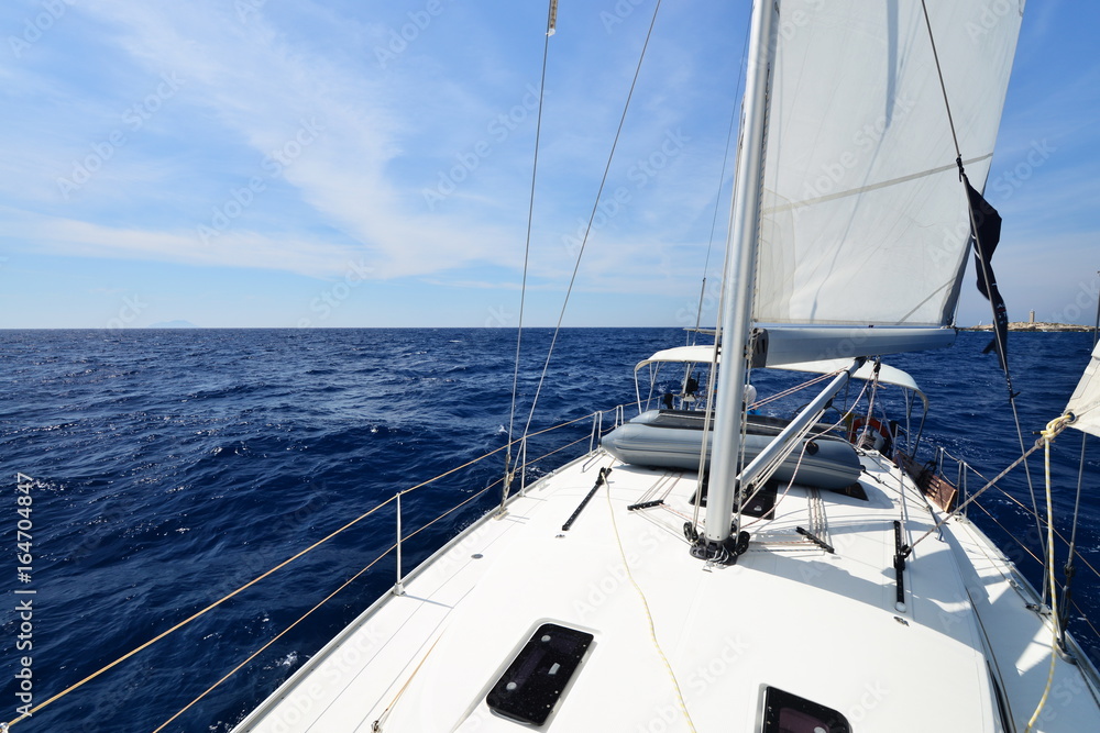 Luxury yacht at sea race. Sailing regatta. Cruise yachting Luxury yacht at sea race. Sailing regatta. Cruise yachting