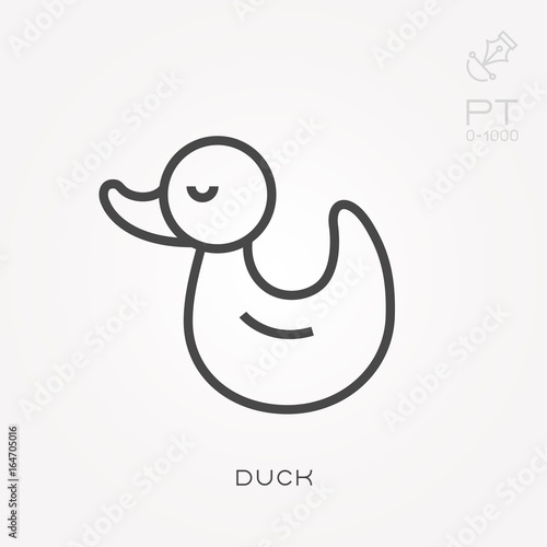 Line icon duck