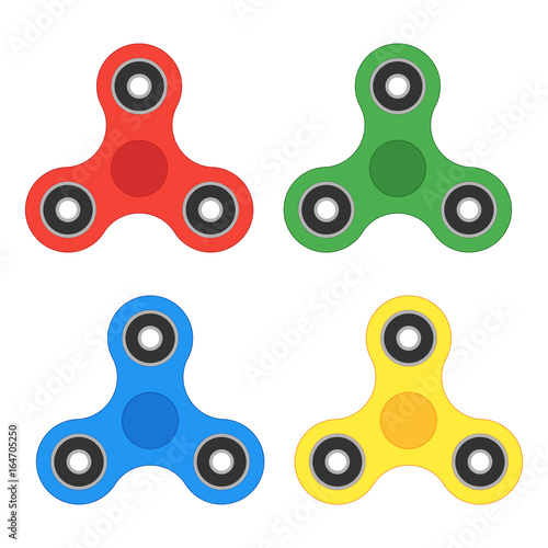 Spinner icon set. Toy fidget to relieve stress. Vector illustration