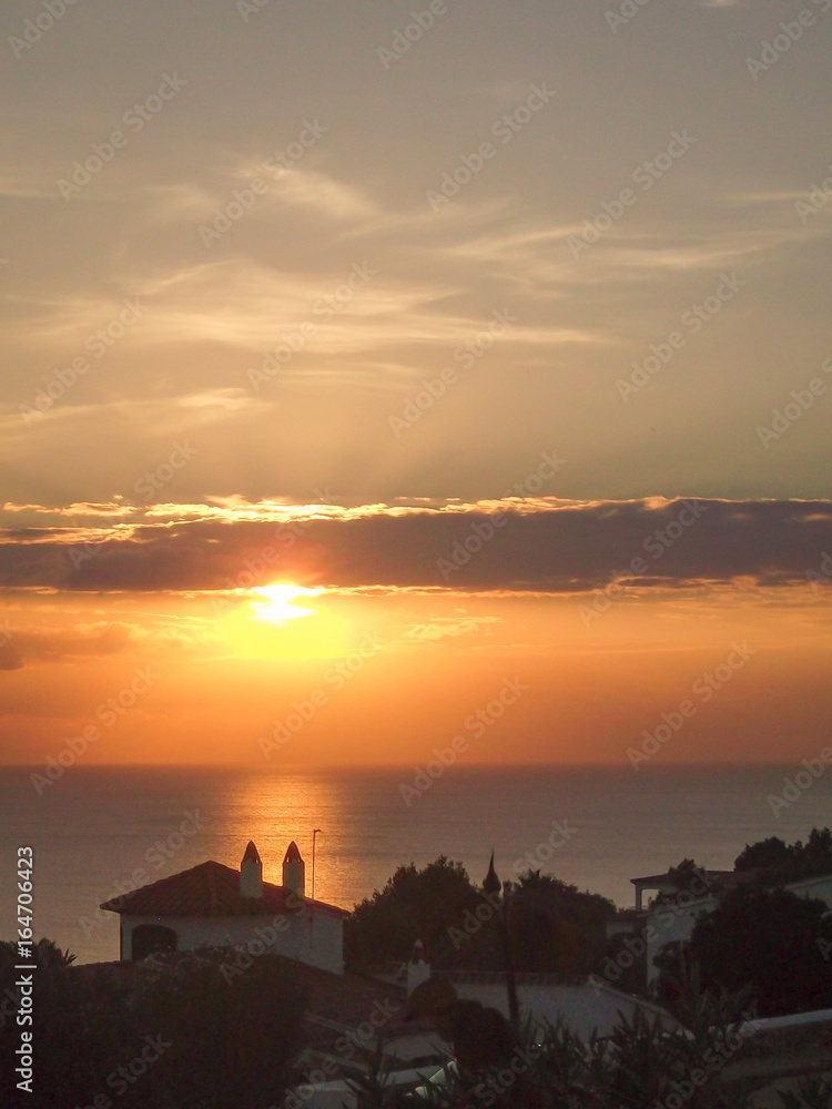 Naklejka premium Sunset over the Med