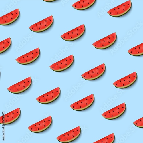 Watermelon red slices. Vector illustration. Seamless pattern.