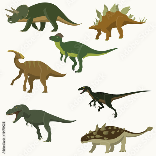 Set of dinosaurs.