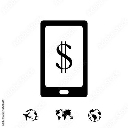 Smart phone with money dollars stock vector illustration flat design