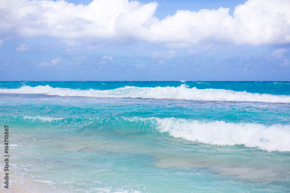 Bahamas beach landscape with waves crashing Bahamas beach landscape with waves crashing