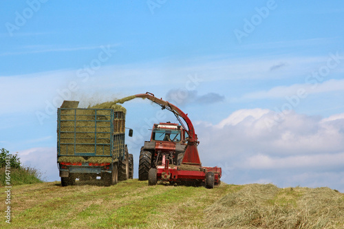 Tractor harvesting the silage, Ireland 