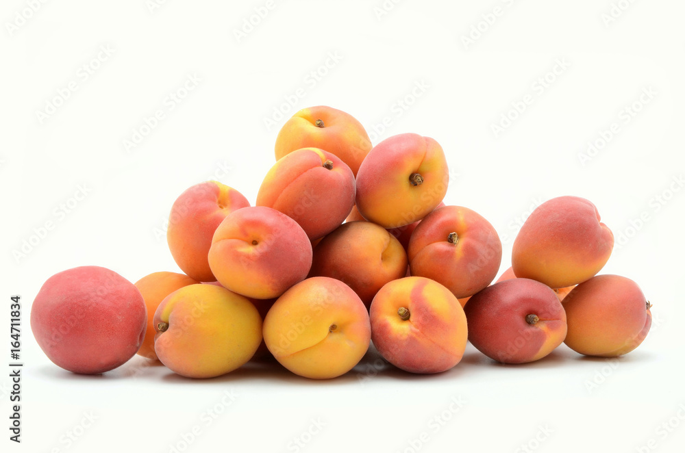 apricots on a white background isolated photo