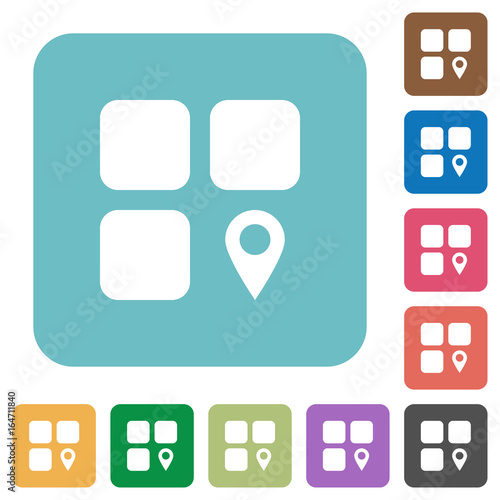 Component location rounded square flat icons