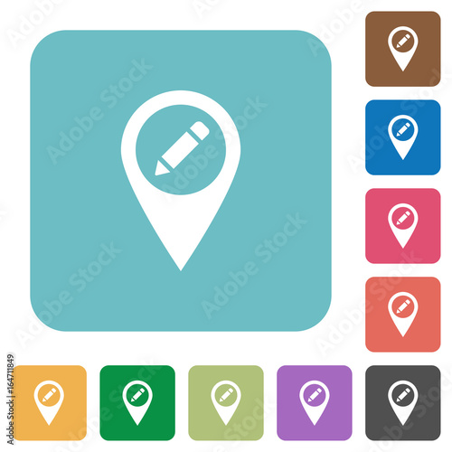Rename GPS map location rounded square flat icons