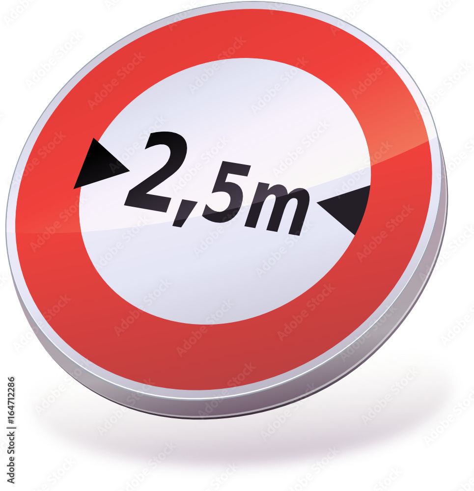 Panneau accès interdit aux véhicules suivant la largeur (3D) Panneau accès interdit aux véhicules suivant la largeur (3D)
