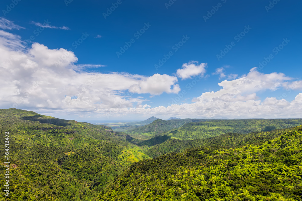 Panoramic view of Black River Gorges National Park, Gorges Viewpoint in Mauritius