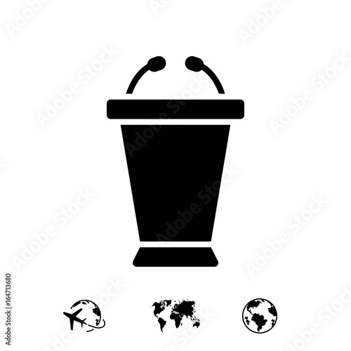 lectern with microphone icon stock vector illustration flat design