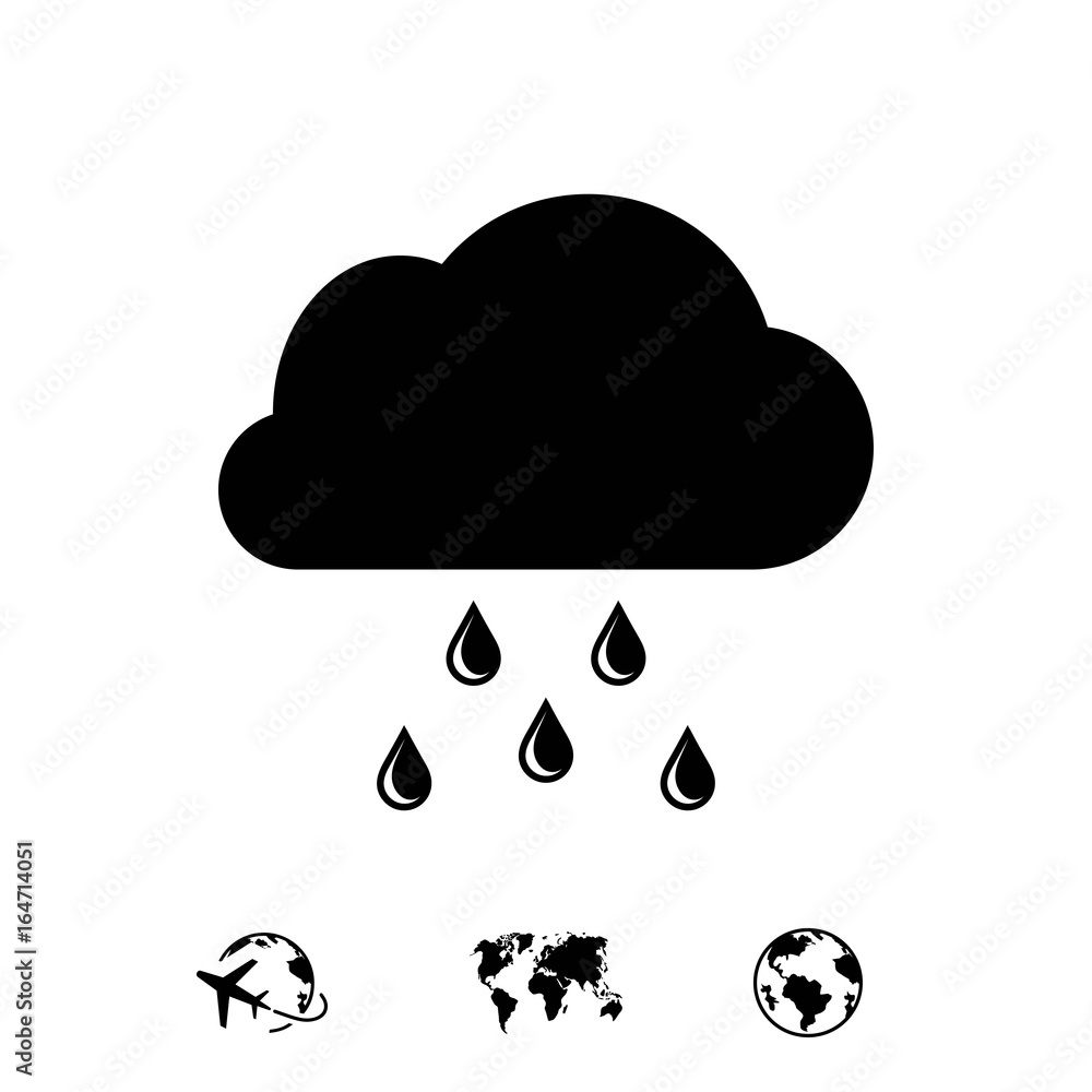 cloud with rain drops icon stock vector illustration flat design