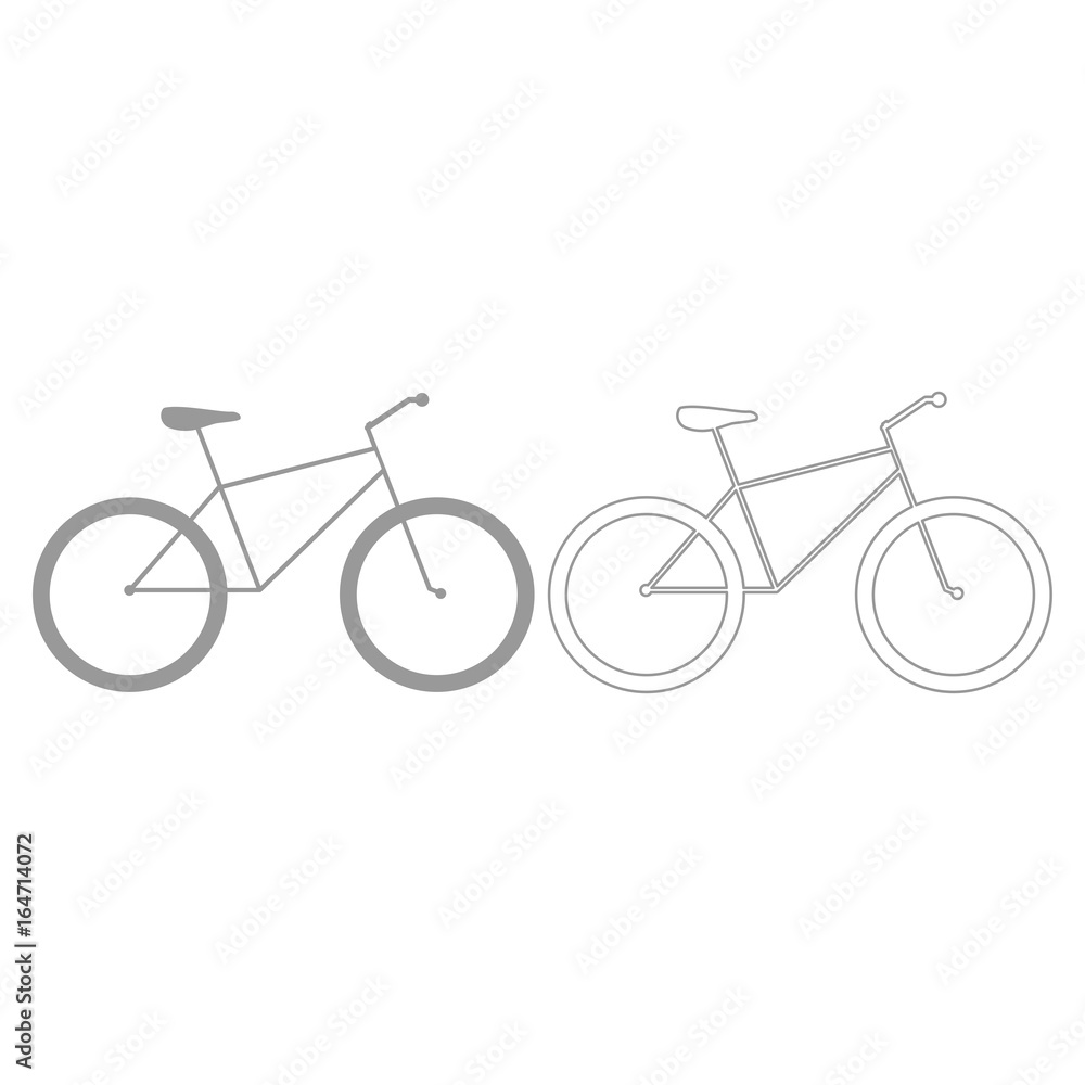 Fototapeta premium Bicycle grey set icon .