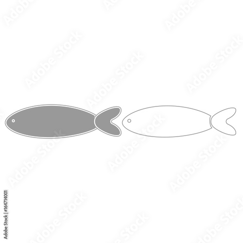 Fish  grey set  icon .